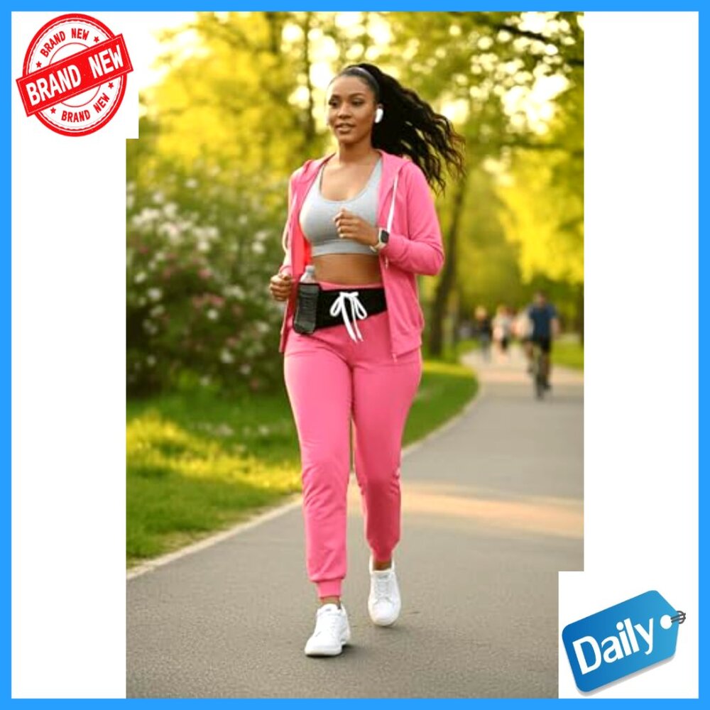 Large Tracksuit Set, Polyester Spandex Hoodie Jog… - image 2